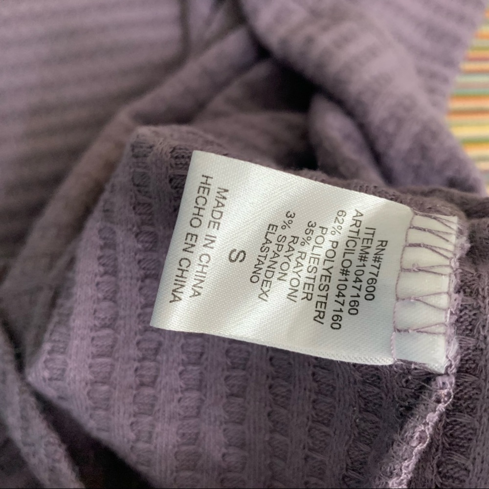 Chaser lavender waffle knit long sleeve thermal button cuff sleeve - Picture 11 of 11